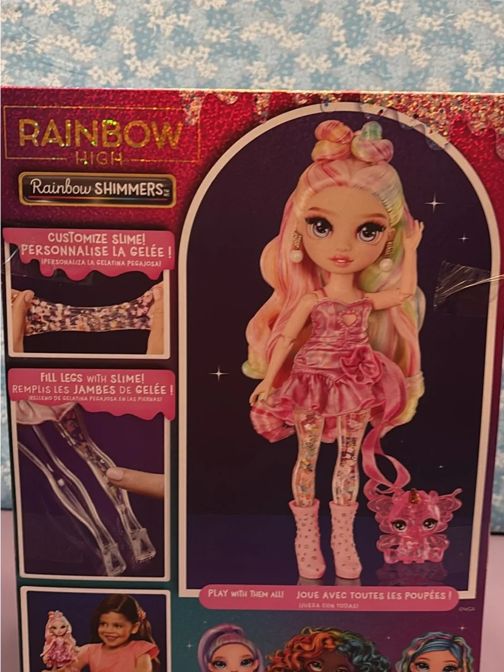 Rainbow Bella Parker Doll with Pink Outfit & Pink Unicorn